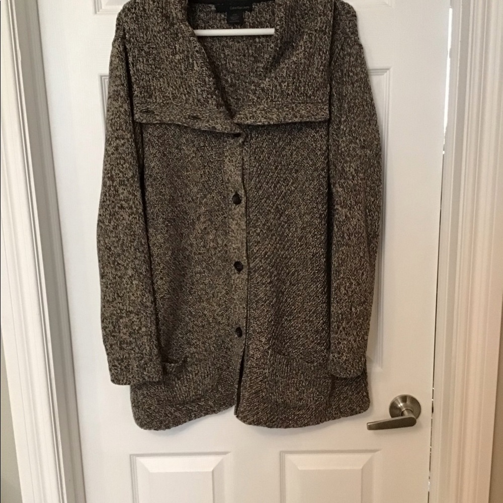 Plus Size Calvin Klein Heavy knit cotton cardigan